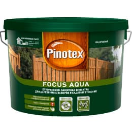 Декоративно-защитная пропитка Пинотекс Фокус Аква (Pinotex Focus Aqua)
